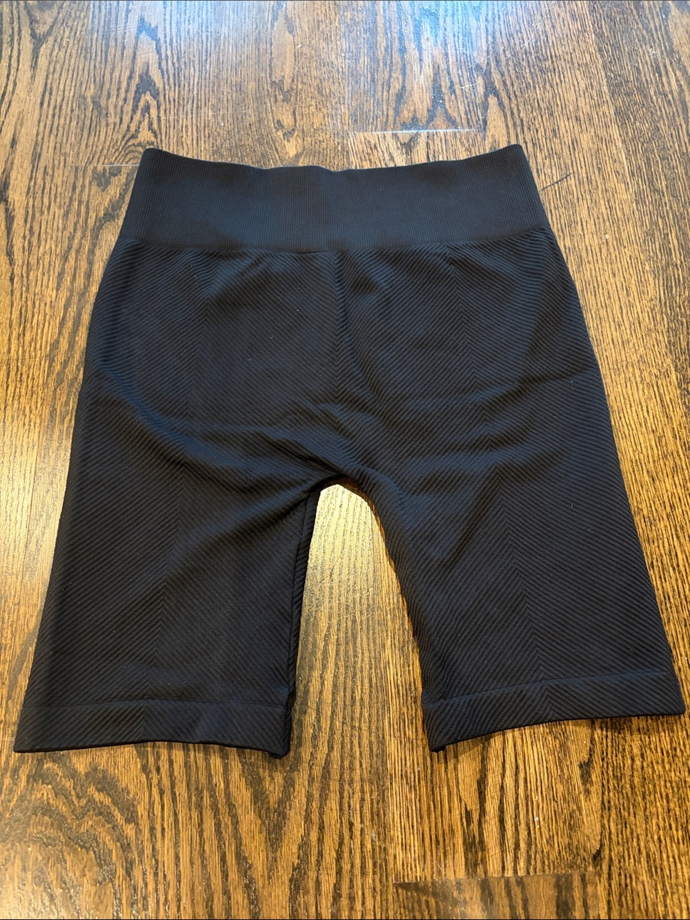 Niki Biki Black Textured Biker Shorts Spandex